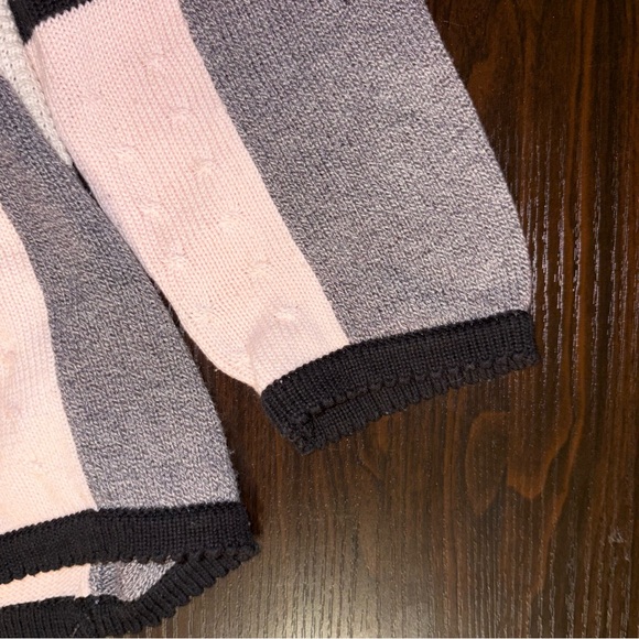 Checkered Black and Pink Cardigan Sweater - Picture 3 of 4